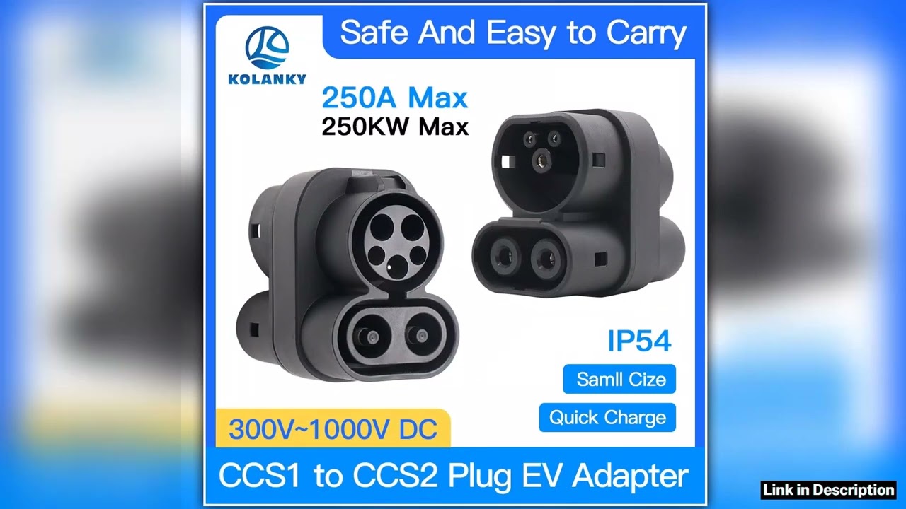 CCS1 to CCS2 EV Charger Adapter 250A EV CCS1 DC to CCS2 Electric Vehicle Charger Fast Ev Charging A