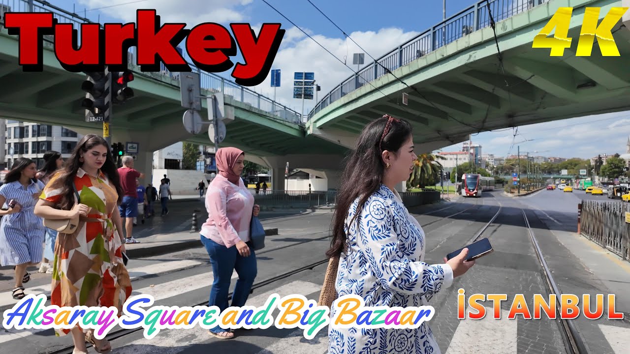 Aksaray Square and Big Bazaar. Walking tour in Fatih Istanbul. 2025  Turkey Travel 4k video quality.