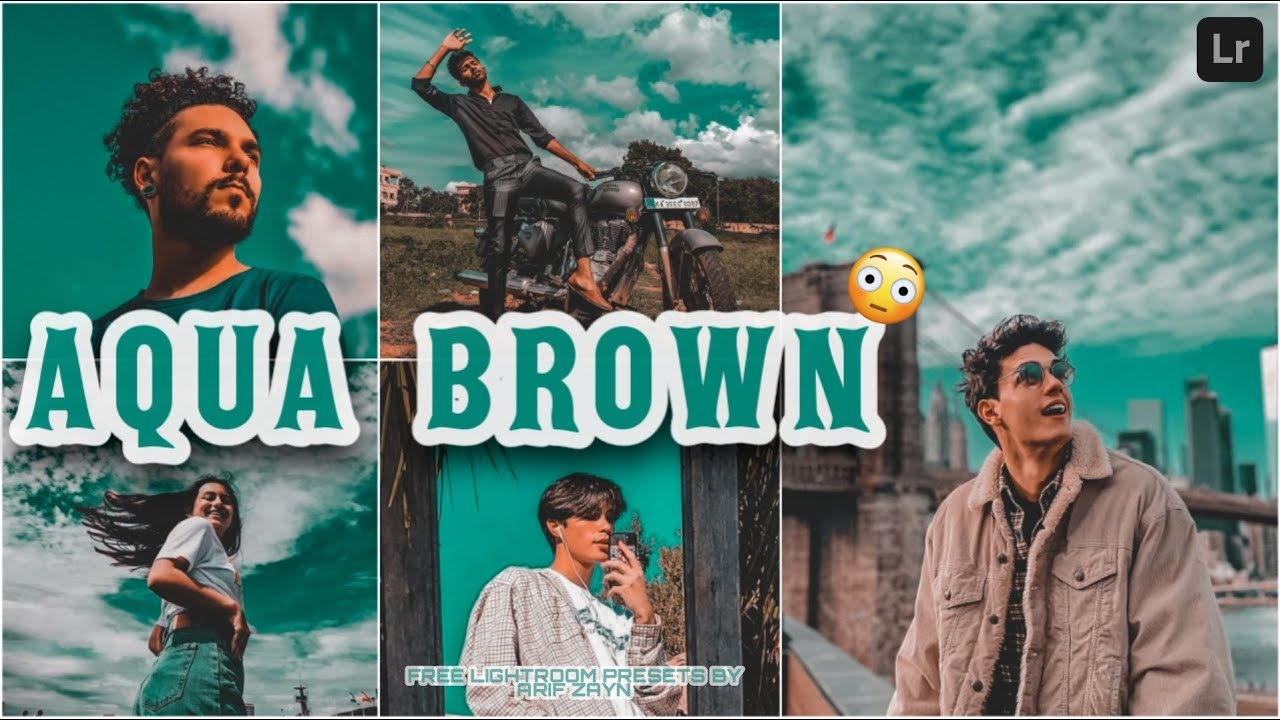 Aqua brown preset - free DNG Lightroom mobile presets | teal filter | AZ EDITING - 2021