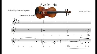 Ave Maria Bach Gounod Piano and Violin with lyrics