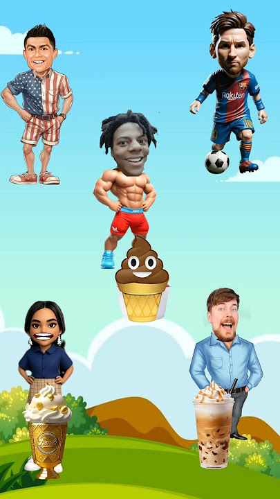 The Poop lce Cream Belongs To Messi vs Ronaldo vs  Georgina vs Mr Beast #shorts #animation #funny