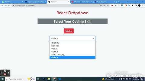 Create a simple dropdown component using React | Coding Ninjas React Skill Test