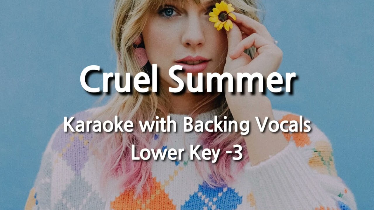 Cruel Summer (Lower Key -3) Karaoke with Backing Vocals