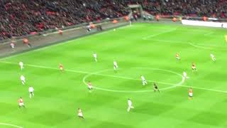 Christian Eriksen 11 second goal Spurs v Man Utd at Wembley 31/01/2018 from Block 508