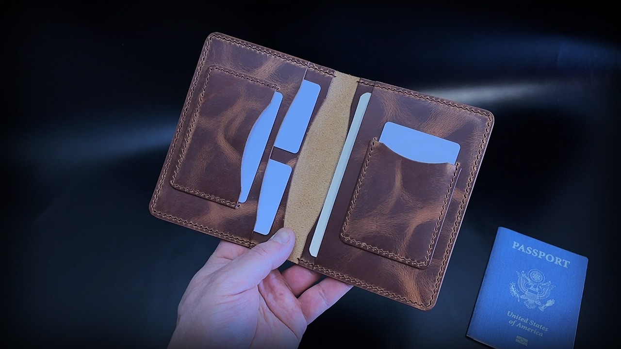 Leather Wallet for documents HANDMADE  ( +PDF PATTERN ! )
