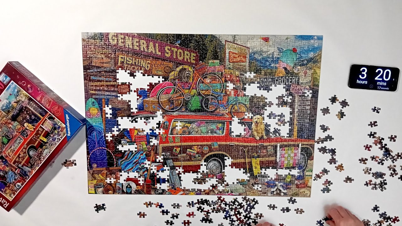 #91 Family Vacation Puzzle Time Lapse, Ravensburger 1000 piece. - YouTube