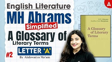 UGC NET English Literature MH Abrams Simplified A Glossary of Literary Terms #2 By Aishwarya Mam