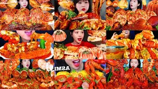 EXTREMELY SPICY SAUCY SEAFOOD BOIL MUKBANG COMPILATION 💯 DELICIOUS SATISFYING ASMR SEAFOOD BOILED 🦞🦐