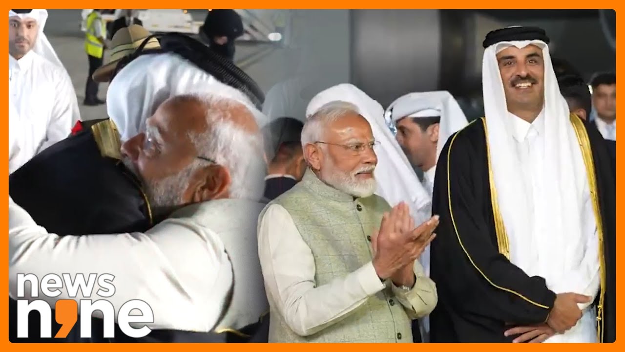 PM Modi Welcomes Amir of Qatar Sheikh Tamim Bin Hamad Al Thani to India | News9