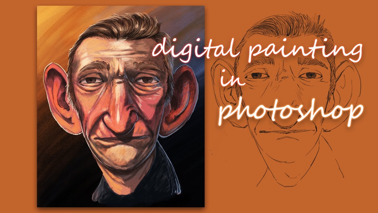 Создание стилизованного карикатурного портрета в Photoshop | Процесс цифровой живописи