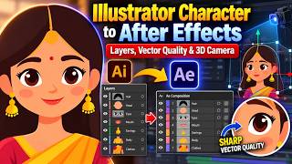 Information Illustrator Character to After Effects  Layers, Vector Quality & 3D Camera Guide