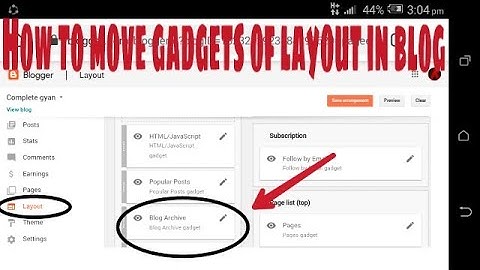How to move  widgets in bloger on Android phone and IOS phone