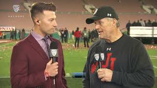 Yogi Roth chats with Kyle Whittingham after Utah football's historic season ends at Rose Bowl