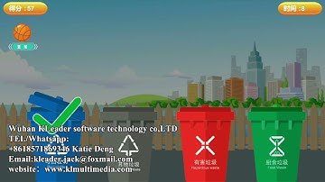 Garbage sorting touch screen game Garbage sorting game interactive system