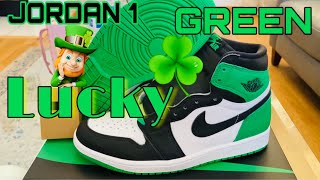 AIR JORDAN 1 LUCKY GREEN UNBOXING AND DETAILED LOOK