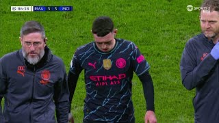 Phil Foden INJURY Vs Real Madrid