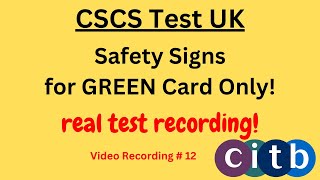 CSCS Card UK | CSCS Test 2024 | CSCS Test for Green Card | #cscscard #uk | #12 #safetysigns