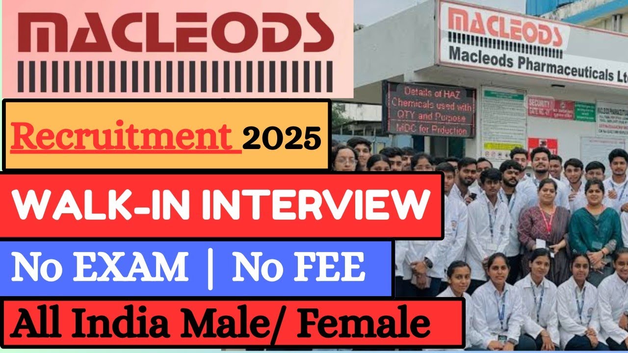 Macleods Pharma Recruitment 2026 | Macleods Pharma Job Vacancy 2026 | Pharma Job Vacancy 2026 