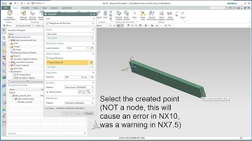 How to create a moment with a 1D connection (spider) on a 3D beam, Siemens NX10