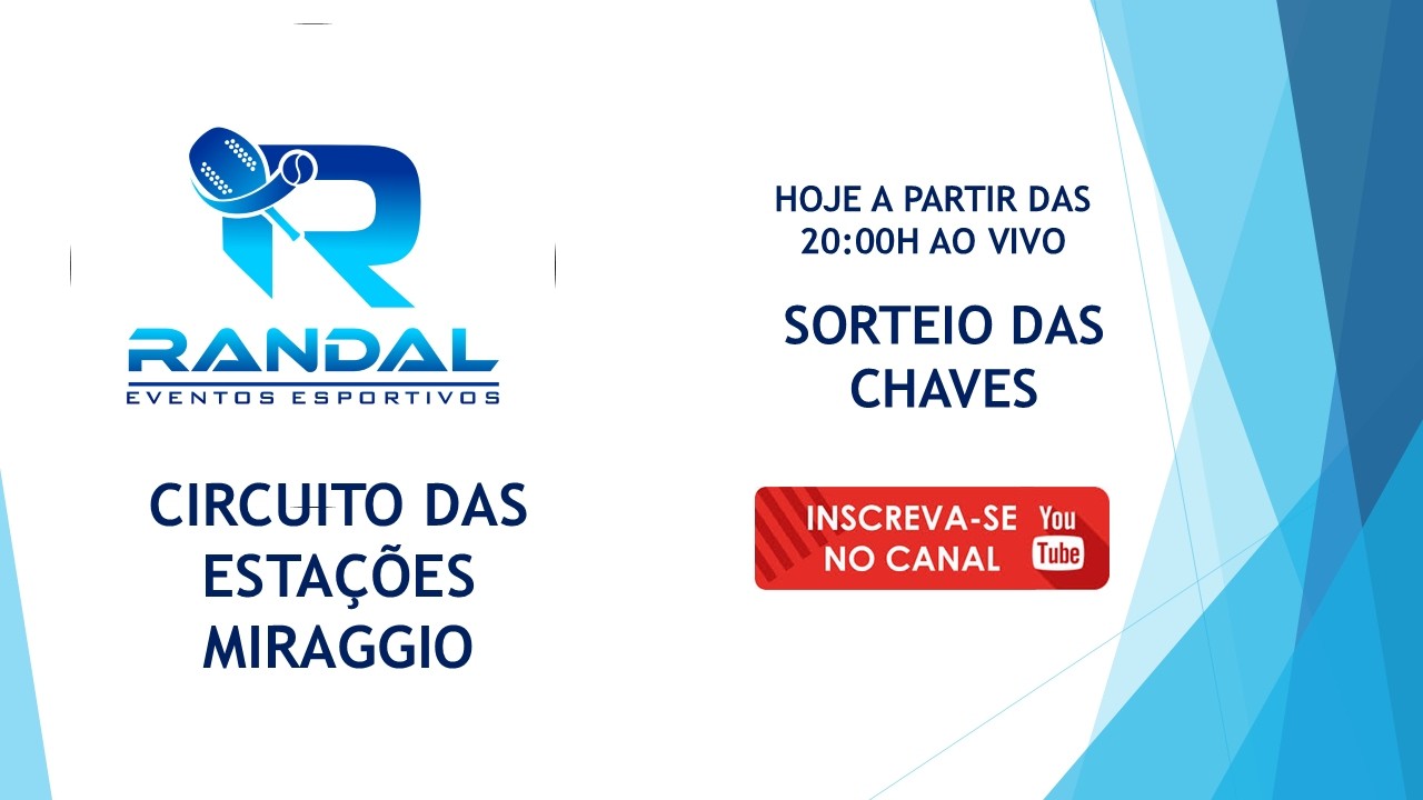 SORTEIO DAS CHAVES ETAPA VERÃO