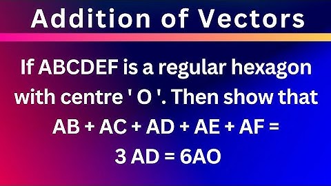 ABCDEF is a regular hexagon with centre O. S. T AB+AC+AD+AE+AF=3 AD = 6 AO@EAG