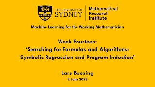 Symbolic Regression and Program Induction: Lars Buesing