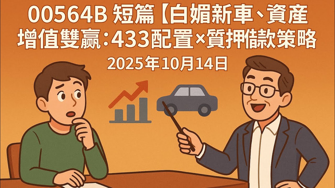 00564B 短篇【白嫖新車，資產增值雙贏：433配置×質押借款最佳策略】 2025年10月14日
