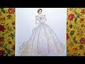 how to draw a wedding dress || easy design for beginners