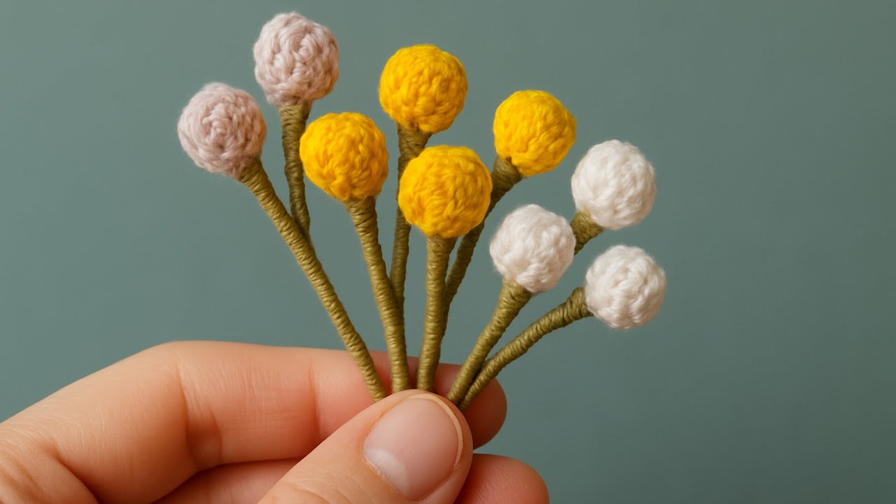 Easy Crochet Flowrs Bud tutorial step by step  crochet flower bouquet 