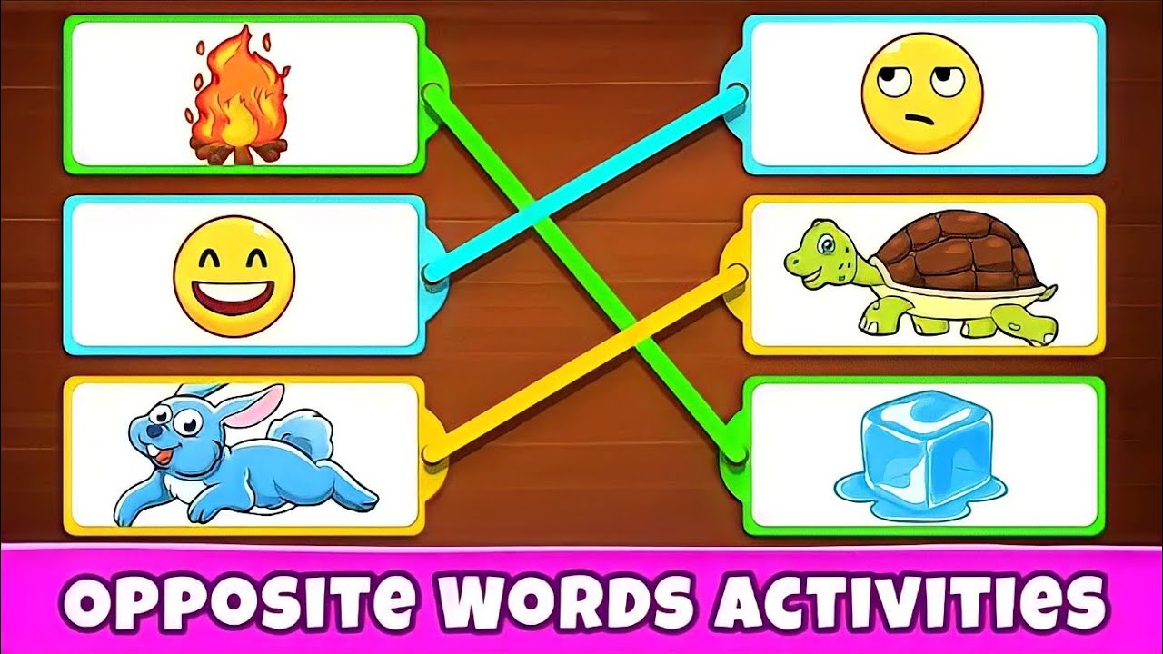 OPPOSITE WORDS MATCH OPPOSITES | Missing Opposite Songs With Sounds For Children & Kids | 📝 Game's