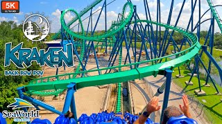 Kraken Back Row On Ride POV 5K 60 FPS UHD Repaint | B&M Floorless Coaster | SeaWorld Orlando