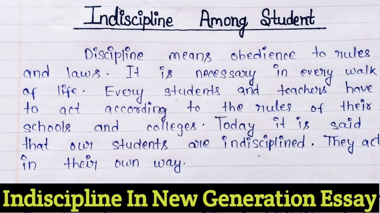 write an essay indiscipline in our secondary school
