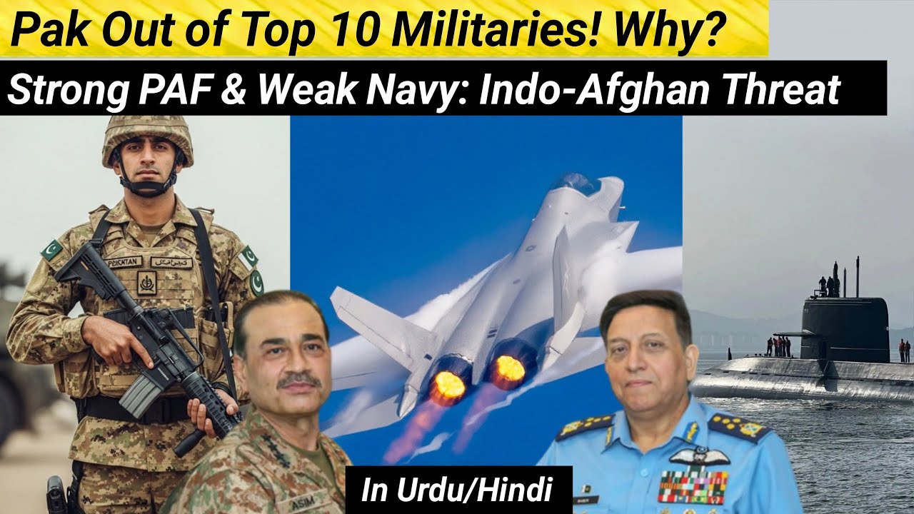 Pakistan out of Top 10 Military Ranking! | Strong PAF & Weak Navy vs Indo-Afghan Threat 