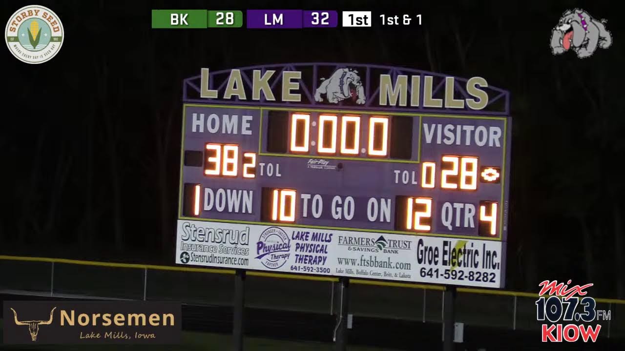 Lake Mills Football vs Belmond/Klemme YouTube