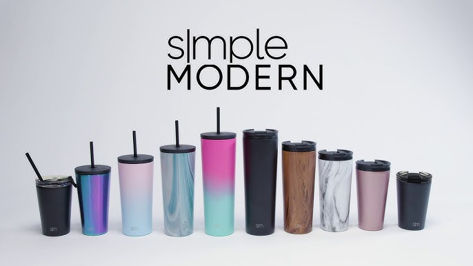 Simple Modern Classic Insulated Tumbler with Straw and Flip Lid - Stainless Steel Water Bottle Iced Coffee Travel Mug Cup 16oz (