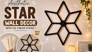 Ice cream stick se banaye simple and easy wall decor/ wall decor using ice cream stick 