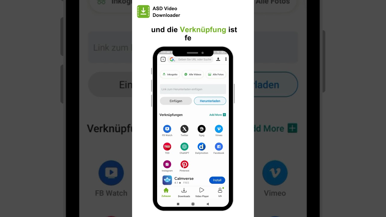 Webseiten als Shortcut | Schnellzugriff | ASD Video Downloader | Lieblingsseiten 1 Klick öffnen