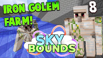 FIRST IRON GOLEM FARM!! | Minecraft SKYBLOCK #8 (Skybounds)