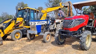 Jcb 3dx Eco Excellence Backhoe Machine Loading Red Mud In Mahindra and Swaraj Tractor | Jcb Video
