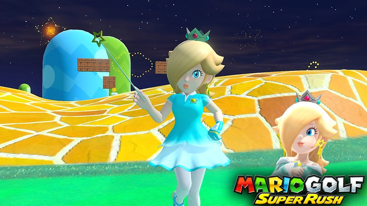 Mario Golf Super Rush Rosalina vs King Bob-omb vs Toadette vs Pauline at All Star Summit