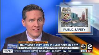 Baltimore City hits 101 murders in 2017