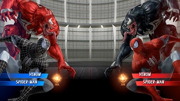 Venom & Spiderman VS Red Venom & Grey Spiderman - Marvel vs Capcom Infinite