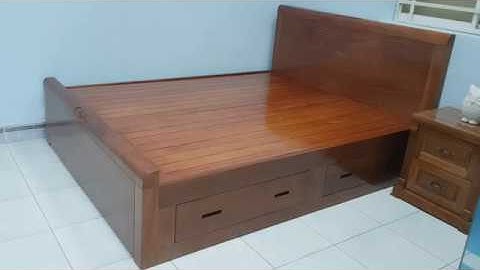 BỘ GIƯỜNG NGỦ GỖ XOAN ĐÀO HỘC KÉO MẪU AUDI