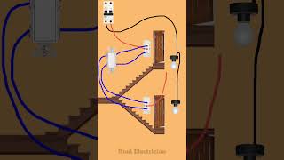 How to Wire a 2-Way Switch with Intermediate Switch | Staircase Wiring Tutorial | #shots #electrical