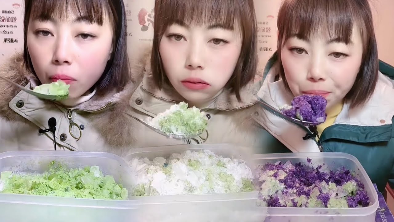 Eating Ice ASMR Her Crunchy Ice ❄️ 吃冰 ｜ 얼음 먹기 ｜ 氷を食べる