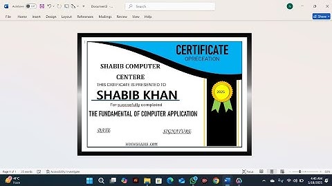How to Make a Professional Certificate Design in Microsoft Word | Easy Step-by-Step Tutorial/