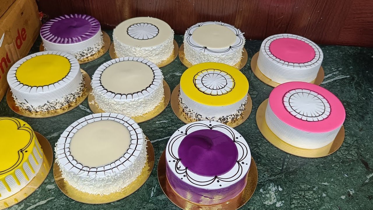 Strawberry cake design half kg round live video 