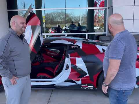 NCM Insurance with customer Len and his C8 Corvette