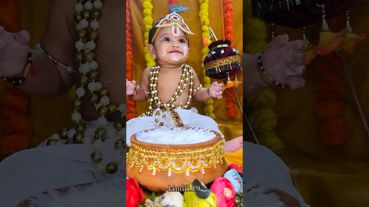 Baby Krishna Janmashtami Photoshoot #krishna #krishnajanmashtami  #harekrishna #babyvideos #cutebaby