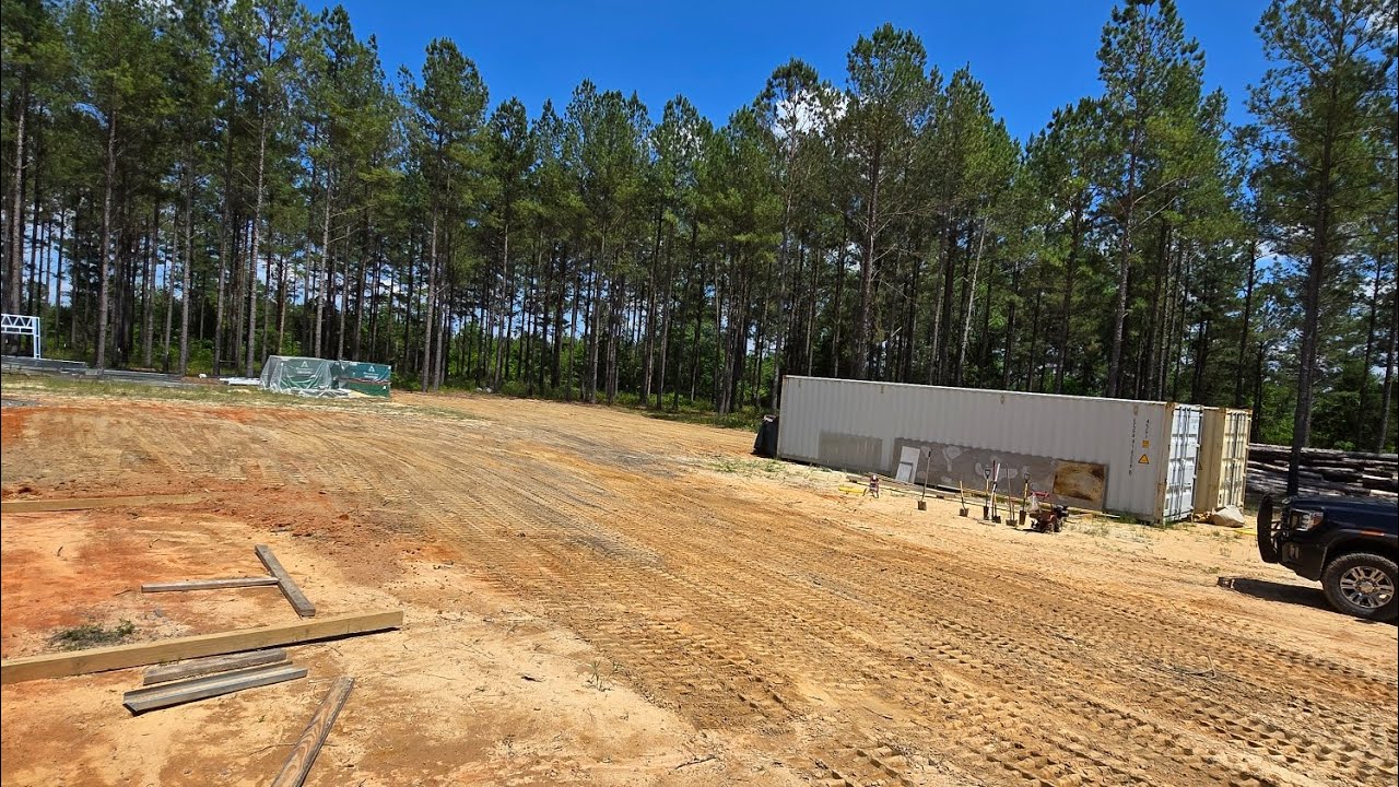 Septic drain field installation.